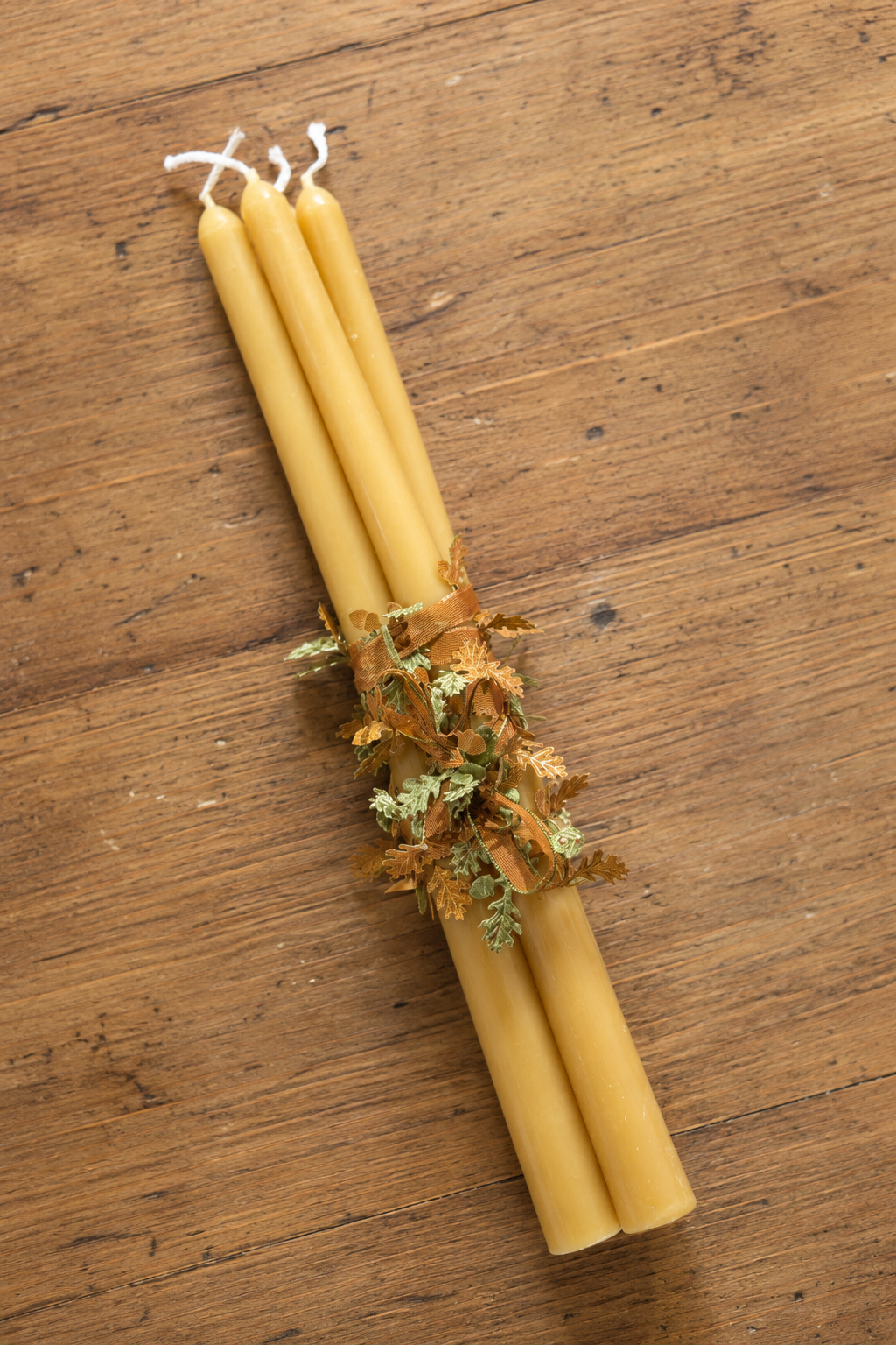 Pure Beeswax Taper Candles x4